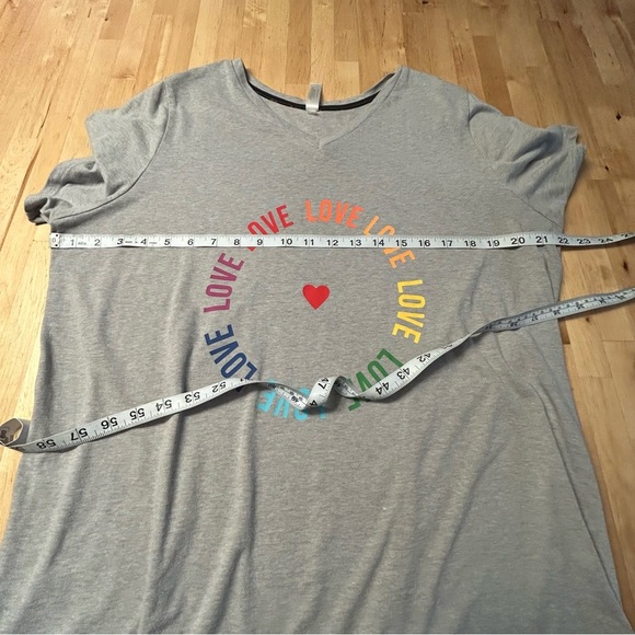 Cacique Pride V-Neck Sleepshirt with Rainbow Love Design - Picture 4 of 8